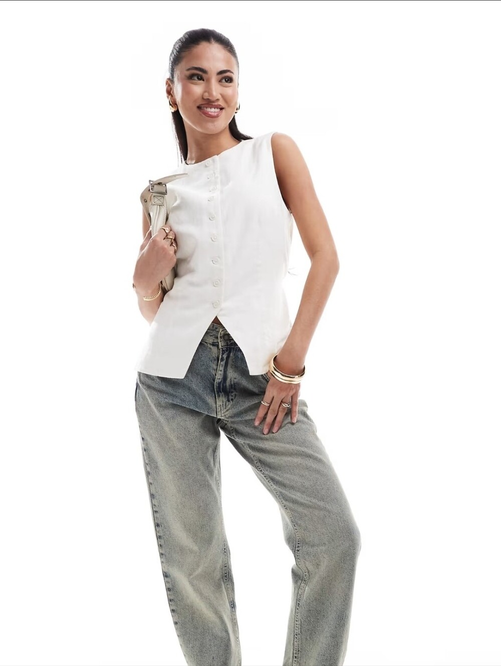 Abercrombie & Fitch White Vest